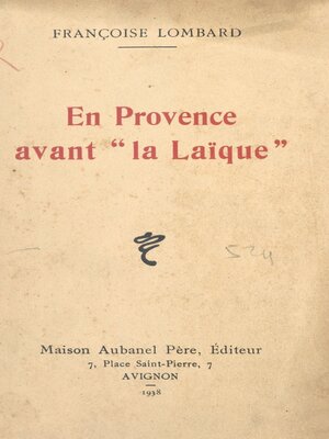 cover image of En Provence avant "la Laïque"